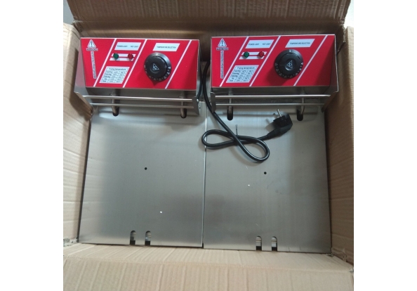 Bếp chiên đôi 8lx2 dùng điện có vòi xã