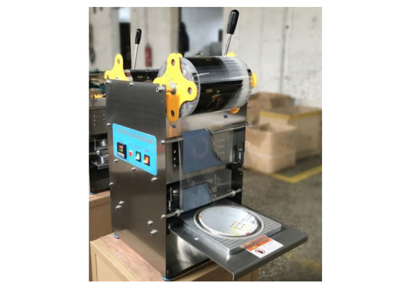 Máy ép nắp hộp vuông bán tự động hộp 18*12cm